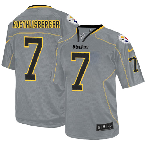 Men's Elite Ben Roethlisberger Nike Jersey Lights Out Grey - #7 NFL Pittsburgh Steelers